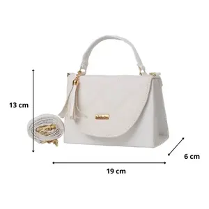 Bolso de Pecho Blanco para Mujer Fana con Correa Desmontable y Borla, para Uso Diario - Product Image 1