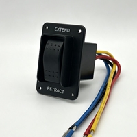 Interrupteur à bascule momentané DPDT (ON)-OFF-(ON) extensible et rétractable 12V 20A IP66 pré-câblé pour vérin linéaire de support de caravane