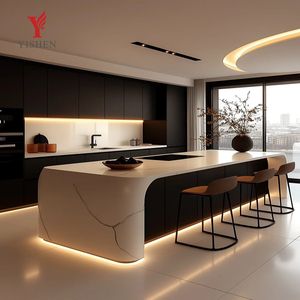 Meilleures ventes Meubles de <span class=keywords><strong>cuisine</strong></span> modulaires îlot avec tiroir de rangement Armoires de <span class=keywords><strong>cuisine</strong></span> Isla De Cocina avec comptoir en pierre frittée - Product Image 1