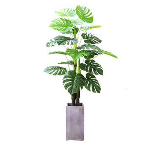 Plante artificielle <span class=keywords><strong>Monstera</strong></span> verte en plastique, arbres et plantes artificielles à grande feuille, 9 cm, vente en gros - Product Image 2