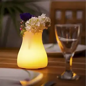 조명 원격 제어 16 색 빛나는 꽃 냄비 LED 테이블 조명 꽃병