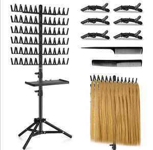 Factory Cheaper Foldable Adjustable <b>Braiding</b> Hair Rack Stand Precision-Made China Hair Storage Hair <b>Extension</b> Holder with tray - Product Image 4