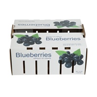 Boîte en carton ondulé ventilée personnalisée en gros pour l'emballage de fruits frais (myrtilles)