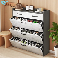Moderner Minimalistischer Ultradünner Dreischichtiger Konvertierbarer Schuhschrank, Wohnmöbel für Eingangsbereich, Wohnzimmer, Apartment, Hotel
