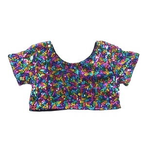 T-shirt d'été neuf pour bébé fille, à manches courtes, avec sequins 3D et motifs de dessins animés, écologique, respirant et mignon, designs personnalisables, vente en gros - Product Image 6