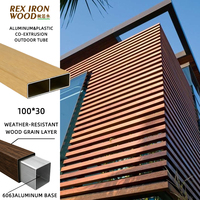 Lamelles verticales architecturales en aluminium co-extrudé, aspect bois, durables, imperméables, pour extérieur, installation rapide, toutes tailles disponibles