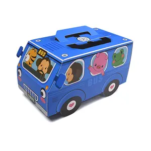 Wholesale Custom Printing Creative Cartoon Car Gift Toy Packaging Color Box Folding Special Shaped Blue/Yellow Card Paper Box