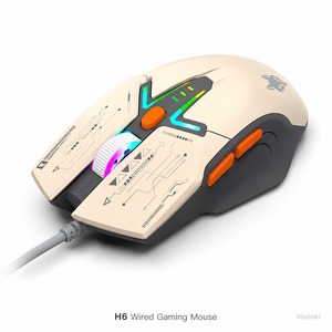 Ratón para Juegos con Cable RGB, Estilo Mecánico, 6 Botones, Ratón Óptico Ergonómico, Periféricos para PC, Laptop y Escritorio - Product Image 1