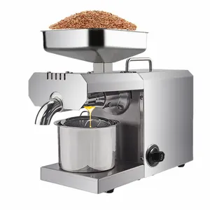 Mini moulin automatique en acier inoxydable pour café en grains de lin, arachide et tournesol, presse à huile à vis pour petites entreprises