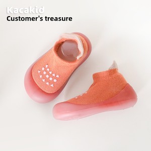 Chaussures antidérapantes pour bébés et enfants, dessus en coton, semelle en caoutchouc, design chaussette souple, utilisation intérieure/extérieure, unisexe - Product Image 5