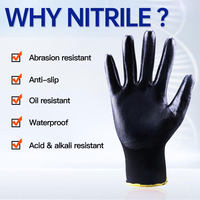 Gants de travail XINGYU en polyester de calibre 13, enduits de nitrile, antistatiques, sans poudre, fins, vente en gros d'usine, gants de sécurité de travail bon marché