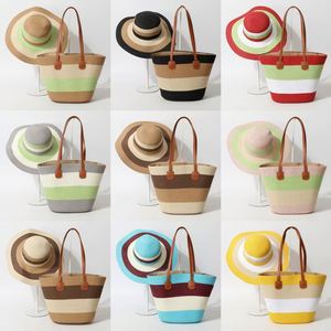 En gros, Ensemble Sac de Plage et Chapeau d'Été en Paille Grande Taille Fait Main pour Femme, pour Vacances et Bord de Mer - Product Image 2