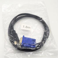 Câble convertisseur HDMI vers VGA HD avec audio, adaptateur vidéo D-SUB mâle, gaine en PVC pour HDTV, PC, moniteur, microphone, projecteur