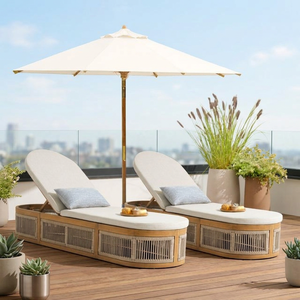 Tumbona Moderna para Exteriores Junto a la Piscina, con Cojines, Tejida con Cuerda, Silla Reclinable para Patio - Product Image 3