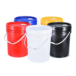 Cubo de pintura blanca de 20 litros con asa, barril de cubo vacío de 5 galones, producto de plástico con tapas - Product Image 5