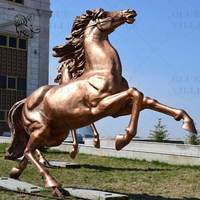 BLVE personnalisé décoratif extérieur en métal Animal laiton Statue coulée Bronze saut cheval Sculpture