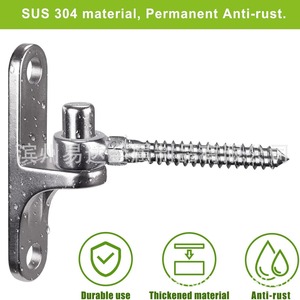 Bisagra de puerta de acero inoxidable para montaje en pared, material 304, diseño industrial de alta resistencia para vallas, portones y accesorios agrícolas. - Product Image 3