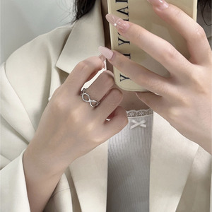 S925 Sterling Silver Hollow Twisted Cross <b>Ring</b> For Women Geometric Design Everyday Wear - Product Image 3
