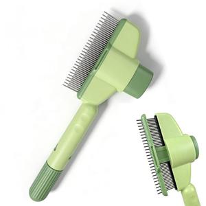 Brosse démêlante en acier inoxydable sûre et portable pour animaux de compagnie (chats/chiens) avec bouton de dégagement – Vente en gros - Product Image 1