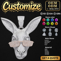 Nouveauté - Bijoux en argent 925 de qualité supérieure avec moissanite, style hip-hop, sertis de pierres, personnalisés pour hommes, à porter au quotidien