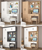 Armoires de chambre à coucher modernes et populaires pour enfants en bois à deux portes avec coiffeuse