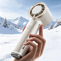 Ventilateur portable rechargeable 3000 mAh, haute vitesse, avec puce IA, affichage numérique, pliable, à porter autour du cou, en plastique, version anglaise