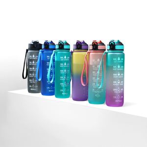 ขวดน้ำพลาสติก Tritian ปลอดสาร BPA ขนาด 600 มล. 1000 มล. สำหรับออกกำลังกาย พร้อมโลโก้พิมพ์ลาย สร้างแรงบันดาลใจในการดื่มน้ำ - Product Image 1