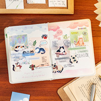 90 hojas/paquete de notas adhesivas de pie Linda vida diaria creativa Adorable gato ilustración planificador decoraciones notas