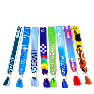 Hot Selling Free Design Festival Party Printed Logo Custom Polyester Bracelet Woven Wristband for Concert