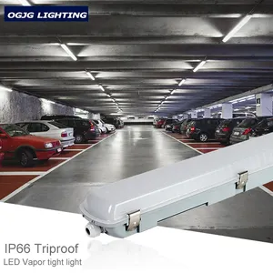 工业仓库防水0.6m 1.2m 2.4m IP66三防发光二极管线性三防灯条照明灯具