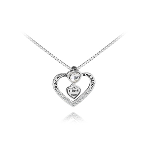Collana con Ciondolo a Forma di Cuore 'I Love You to the Moon and Back' in Cristallo con Catena a Serpente ZRM per Donne e Coppie, Ideale per Anniversari - Product Image 1