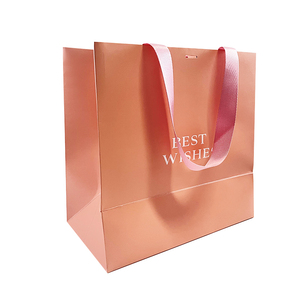Luxury Customized Promotional Paper Bags with Ribbon Handle for Christmas <strong>Gift</strong> Packaging and <strong>Featuring</strong> Your Own Logo - Product Image 4