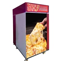 Distributeur automatique de pizzas chaudes avec lecteur de carte bancaire, robot de restauration rapide en libre-service pour les entreprises en plein air, entièrement automatique