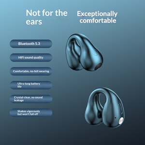 Q80 <b>Bone</b> Conduction <b>Ear</b> Clip Bluetooth Headset Long Endurance 5.3 Non In <b>Ear</b> Noise Reduction Sport <b>Headphone</b> - Product Image 3