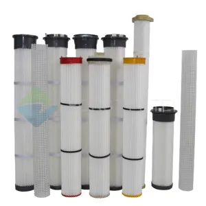 PU rubber cover polyester PTFE coated dust filter cartridge