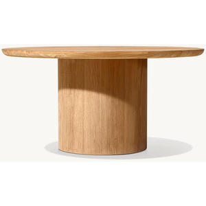Modern Weathered Natural Solid Wood Furniture Custom Color Arm Chairs Set <b>Round</b> Outdoor Teak <b>Patio</b> Dining <b>Table</b> - Product Image 4