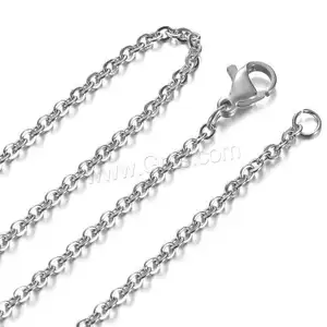 Nuova moda catena di collana in acciaio inossidabile Unisex semplice catena a forma di o ovale 2mm venduto Per 1469685 da 17.72 pollici