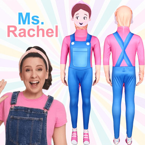 Combinaison de cosplay pour femme Ms. Rachel, manches longues, col montant, tricot extensible, costume une pièce pour jeux de rôle et apprentissage de l'anglais - Product Image 1