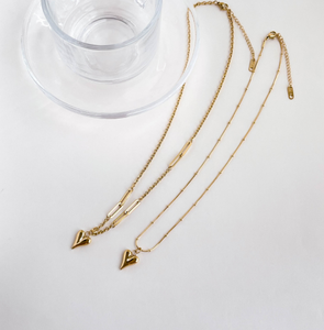 Gioielli donna alla moda in acciaio inox oro placcato 18K collane a forma di cuore amore collana regalo per lei - Product Image 4