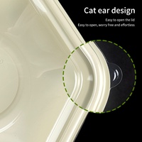 Bols hexagonaux compostables en amidon de maïs avec couvercles en PET – Contenants alimentaires jetables écologiques de 750 ml – Design moderne pour plats à emporter