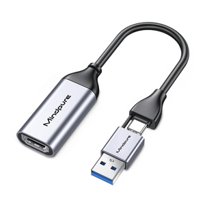 Tarjeta de Captura de <span class=keywords><strong>Audio</strong></span> y Video Mindpure 4K Tipo C USB 3.0 de Aleación de Aluminio Chapada en Oro para HDTV, Grabación para TV, Transmisión en Vivo - Product Image 1