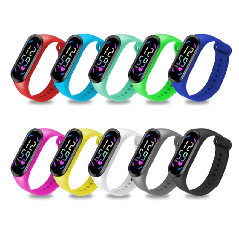 wholesale custom logo Waterpoof led Watch colorful silicone tpu sports electronic kids Digital watches for children