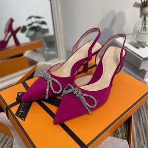 Chaussures de mariée pour femmes 2026, bout pointu, nœud papillon, cristaux, escarpins féminins, flocage, talon aiguille super haut, sexy, grande taille, chaussures pour femmes - Product Image 3