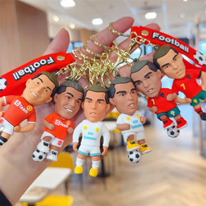 سلاسل مفاتيح PVC على شكل حيوانات عالمية لكرة القدم، تماثيل كرتونية ثلاثية الأبعاد، سلسلة مفاتيح على شكل فهد وغزال، هدية صغيرة - Product Image 2