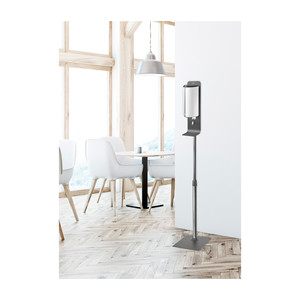 Supporto per dispenser di gel con dispenser bianco per stazioni igieniche - Product Image 2