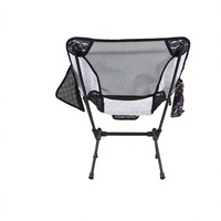 Chaise lune pliable en aluminium de style ethnique à dossier bas avec poches de rangement pour la pêche et les pique-niques en extérieur