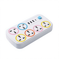 Stop Kontak Multifungsi Brazil Laris Manis 5 Outlet 3 USB 1 Type-C 10A Soket Ekstensi Pasar Brasil