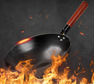 Padella con fondo antiruggine Wok antiruggine di seconda generazione in nitruro di ferro Non patinata per la cucina domestica - Product Image 2