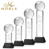 Trophée de championnat de baseball en cristal personnalisé, logo gravé sur mesure pour les événements de baseball des jeunes, des adultes, des écoles et des entreprises