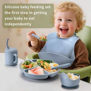 Meilleure Vente 2026 : Ensemble d'alimentation pour bébé en silicone de qualité alimentaire 15 pièces – Assiette à ventouse, bol, bavoir, cuillère-fourchette pour enfants - Product Image 5